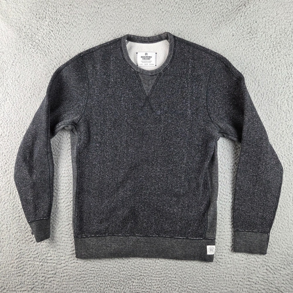 Reigning Champ Crewneck Sweater Mens Small Gray Knit‎ Tiger Fleece